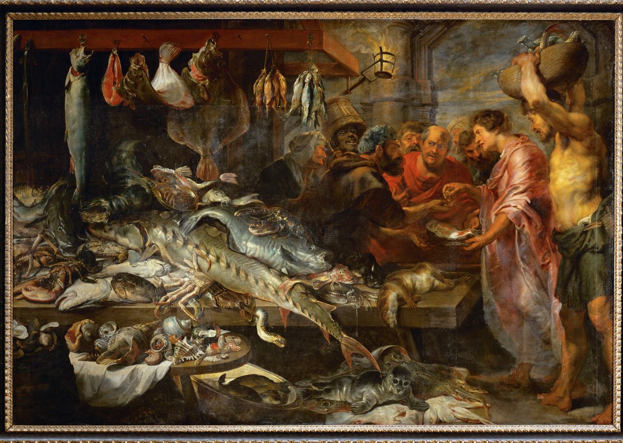 En fiskmarknad, ca 1618 (olja på duk) av Anthony van & Snyders Frans (1579-1657) Dyck