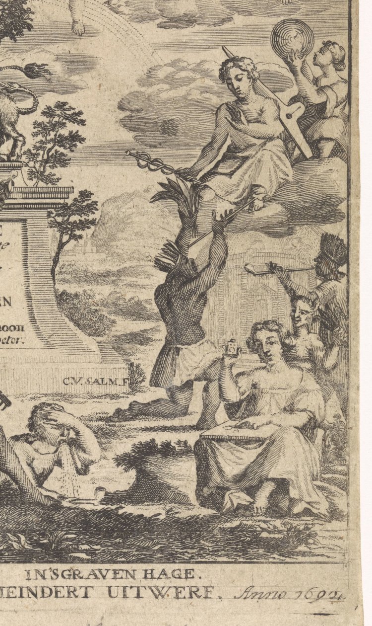 Allegori över botaniken Titelsida för: Theodorus Schoon, True Exercise and Analysis of Plants, 1692 av Anthony van Zijlvelt