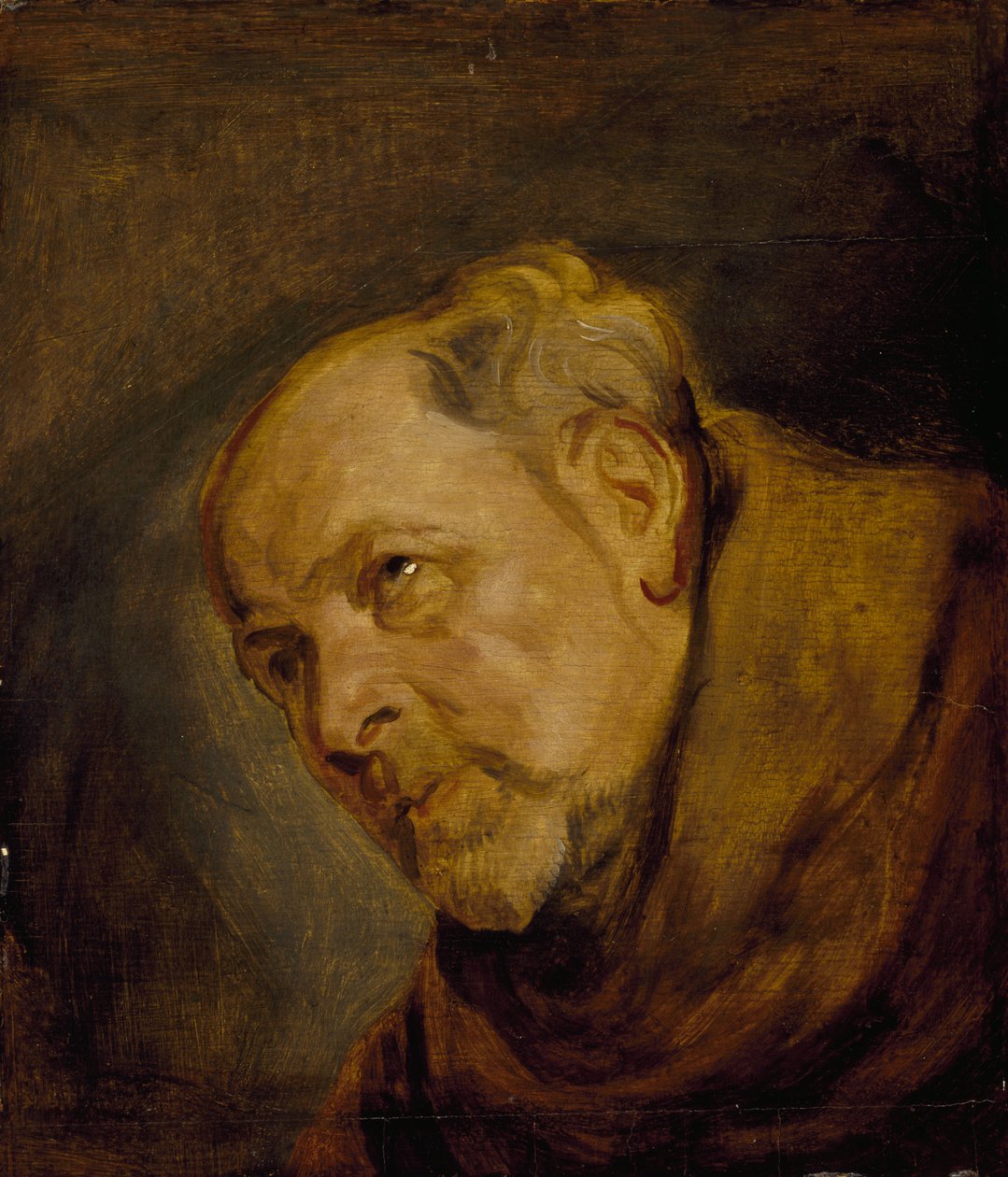 Chef för en munk (Jan Malderus, biskop av Antwerpen, som Saint Bonaventura) av Anthony van Dyck