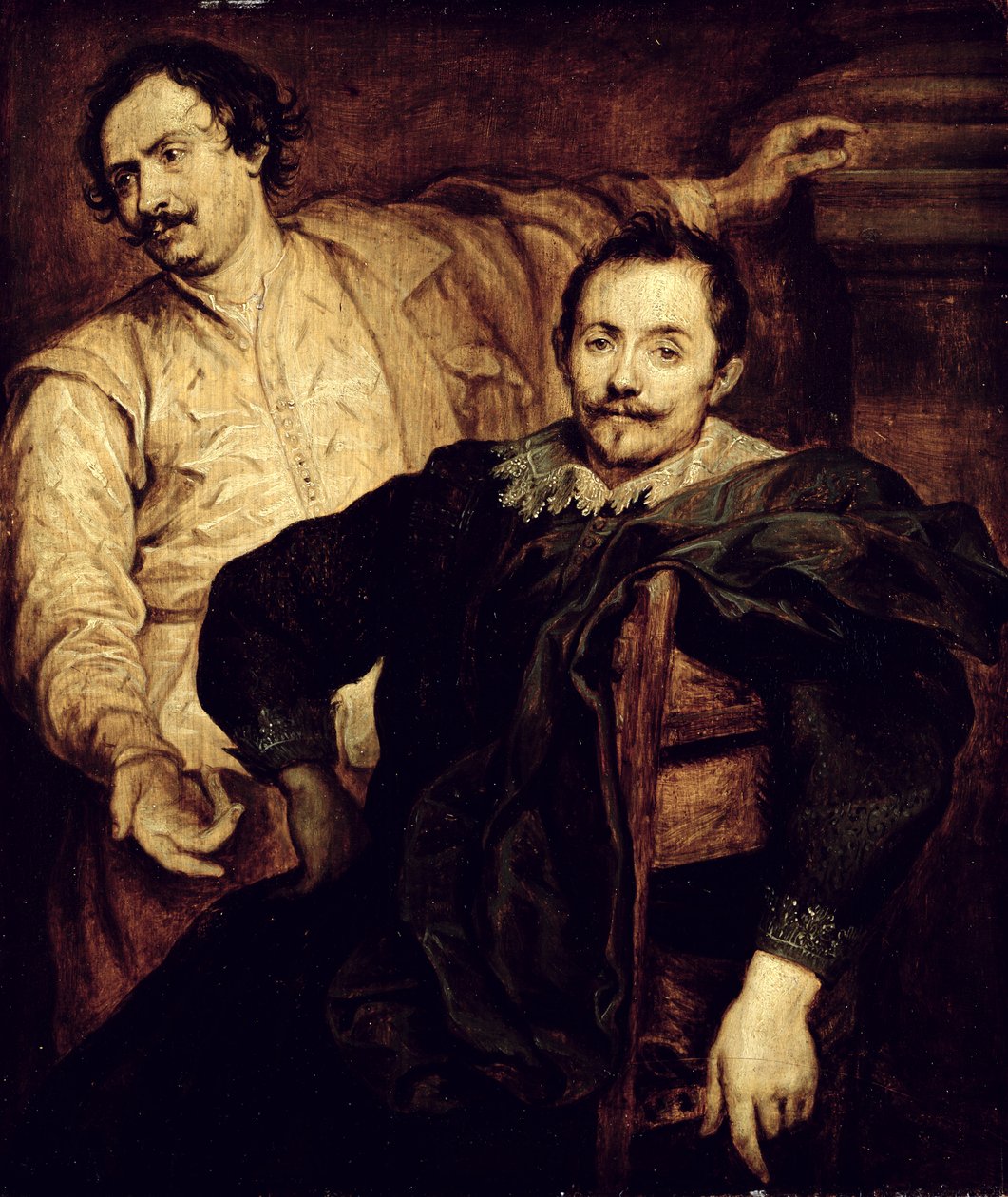 Double Portrait of the de Wael Brothers Lucas (1591-1661) and Cornelis (1592-1667)  av Anthony van studio of Dyck