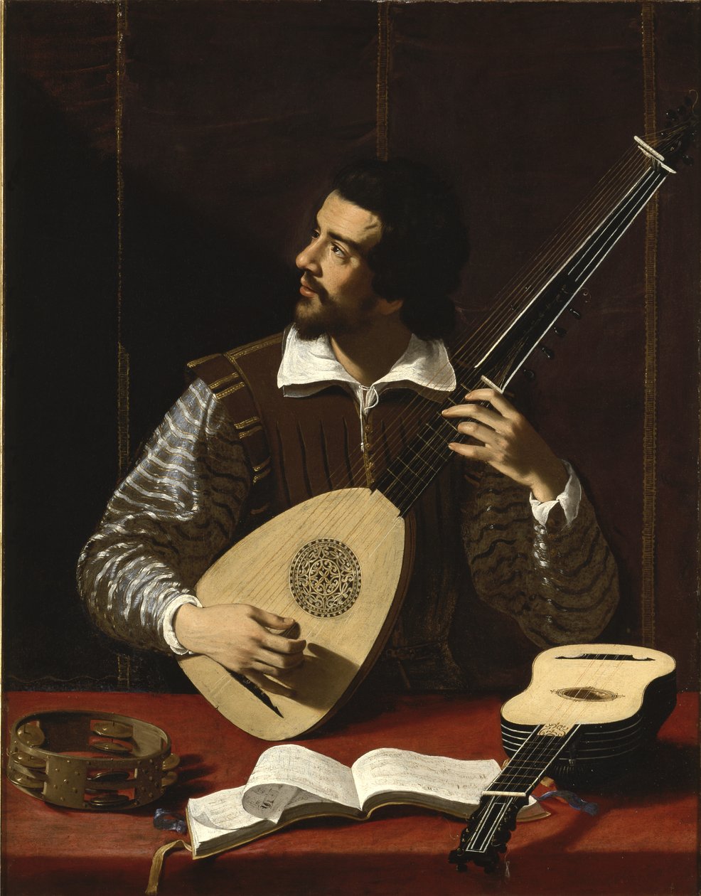 Theorbo-spelaren, ca 1611 av Antiveduto Gramatica