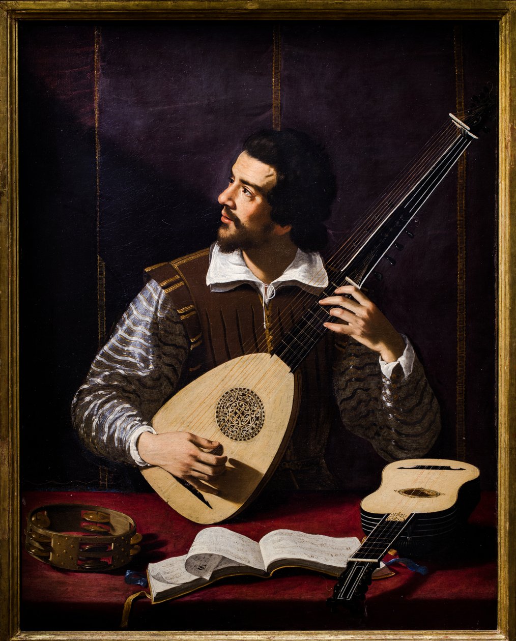 Theorbo-spelare av Antiveduto Gramatica