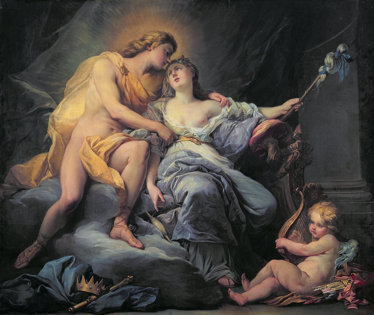 Apollo smeker nymfen Leucothea av Antoine Boizot or Boyzot
