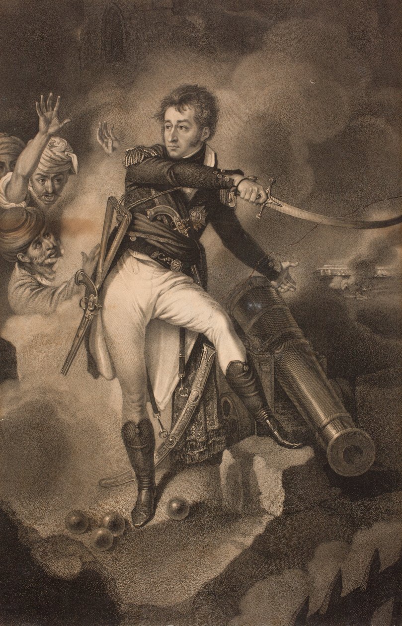 Smith, kapten på "Tiger", i slaget vid Acre, 1799 av Antoine Cardon