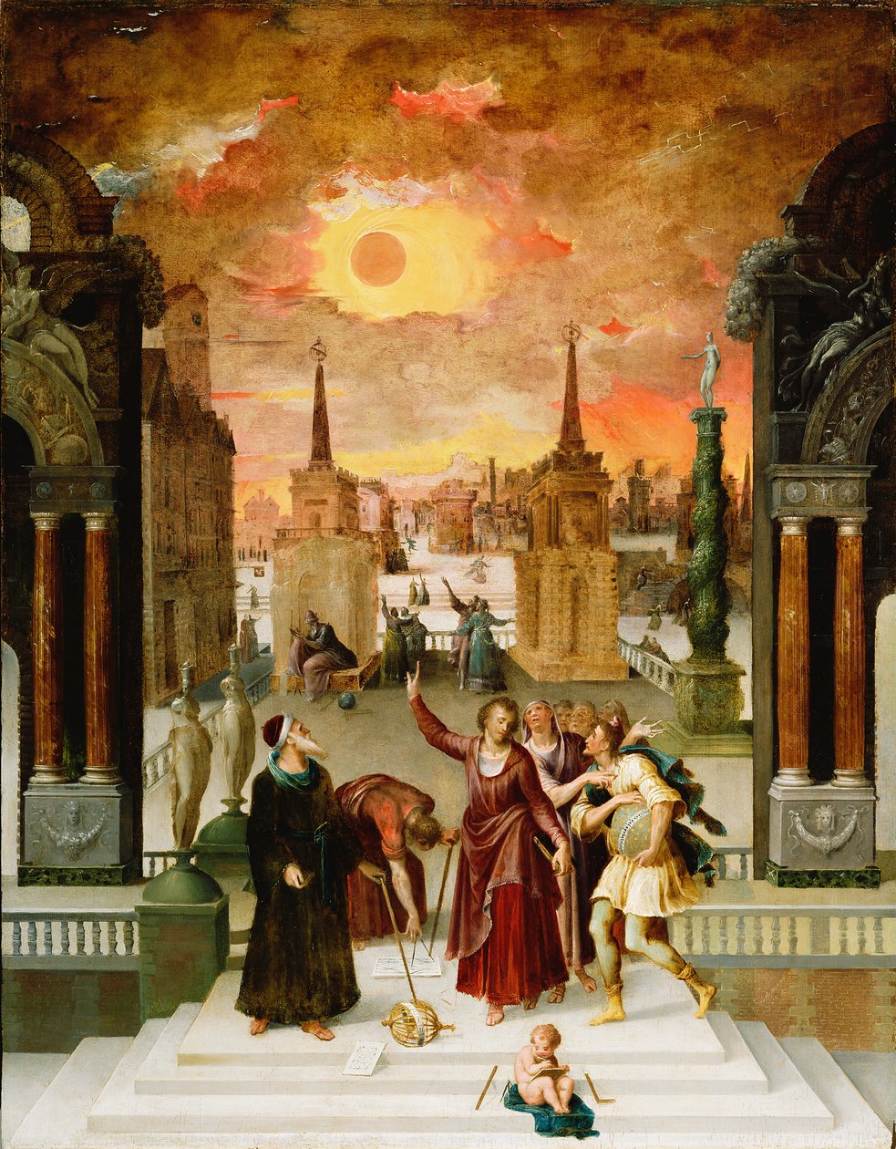 Dionysios Areopagit omvänder de hedniska filosoferna, 1570-talet av Antoine Caron