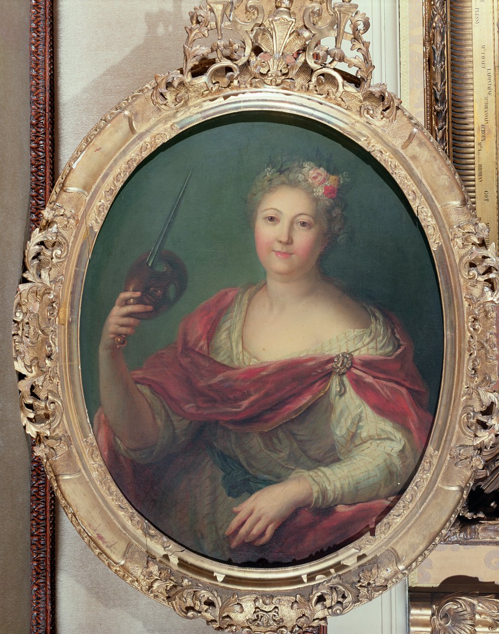 Mlle Desmares som Thalia, Muse of Comedy, c.1720 av Charles Antoine Coypel