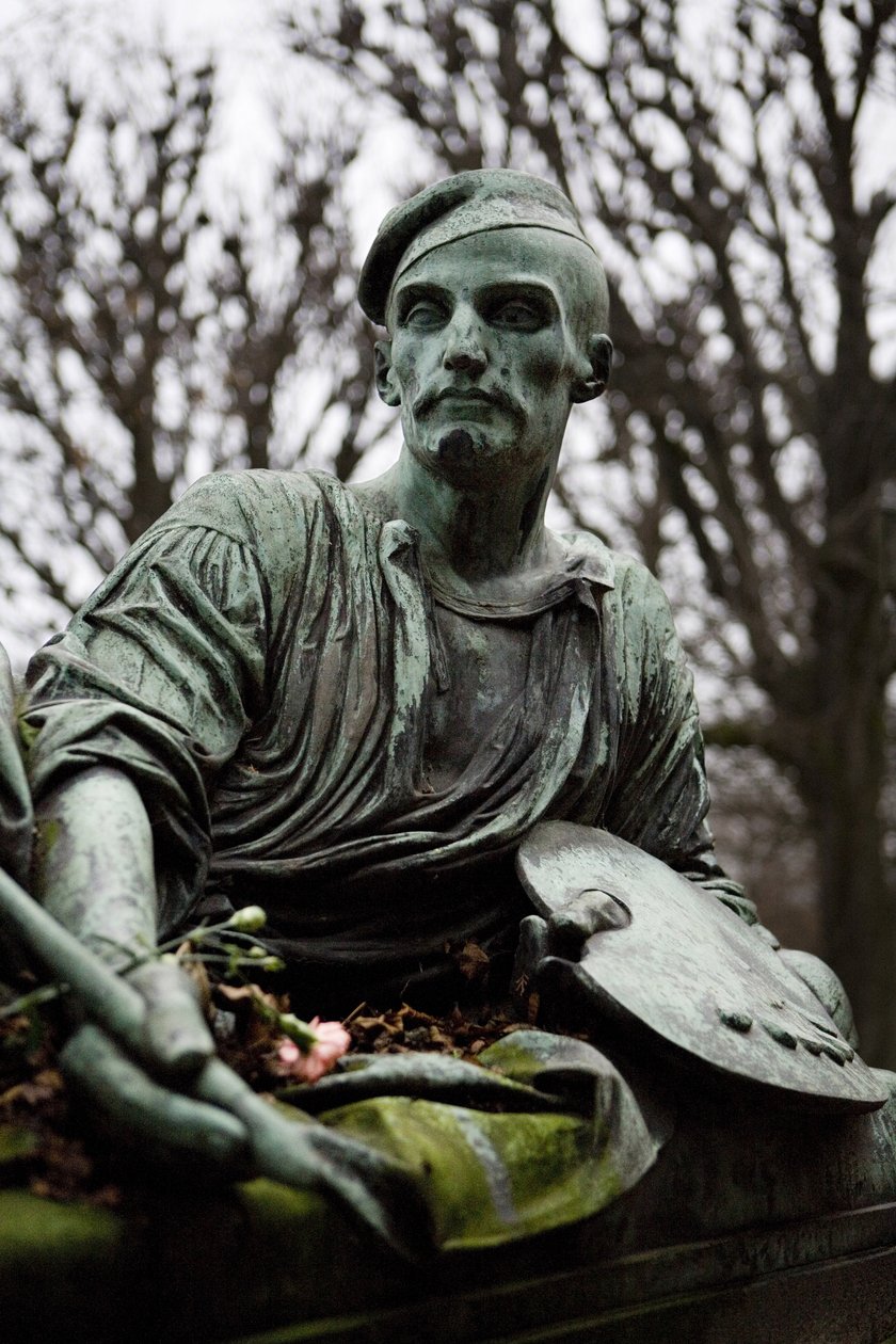 Grav av Jean Louis Andre Theodore Gericault (1791-1824) (brons) av Antoine Etex