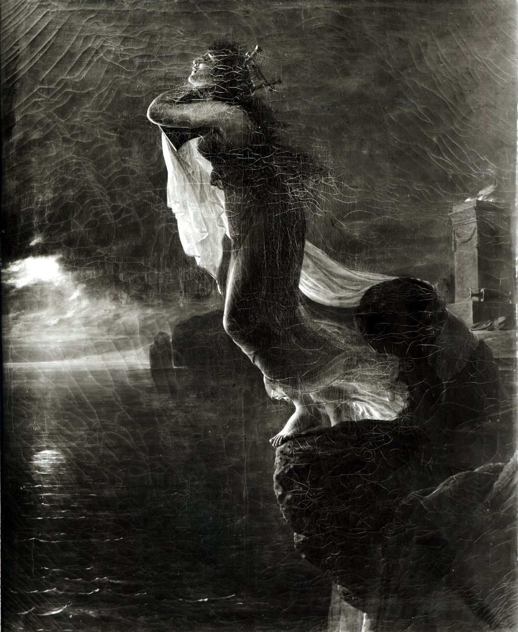 Sappho och Leucade, även känd som The Death of Sappho av Antoine Jean Gros