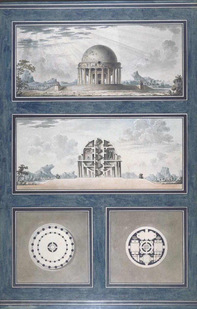 Design för ett hus för en kosmopolit, 1783 av Antoine Laurent Thomas Vaudoyer