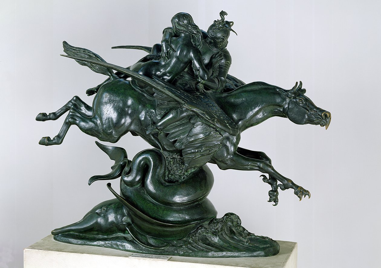 Ruggiero och Angelica (brons) av Antoine Louis Barye