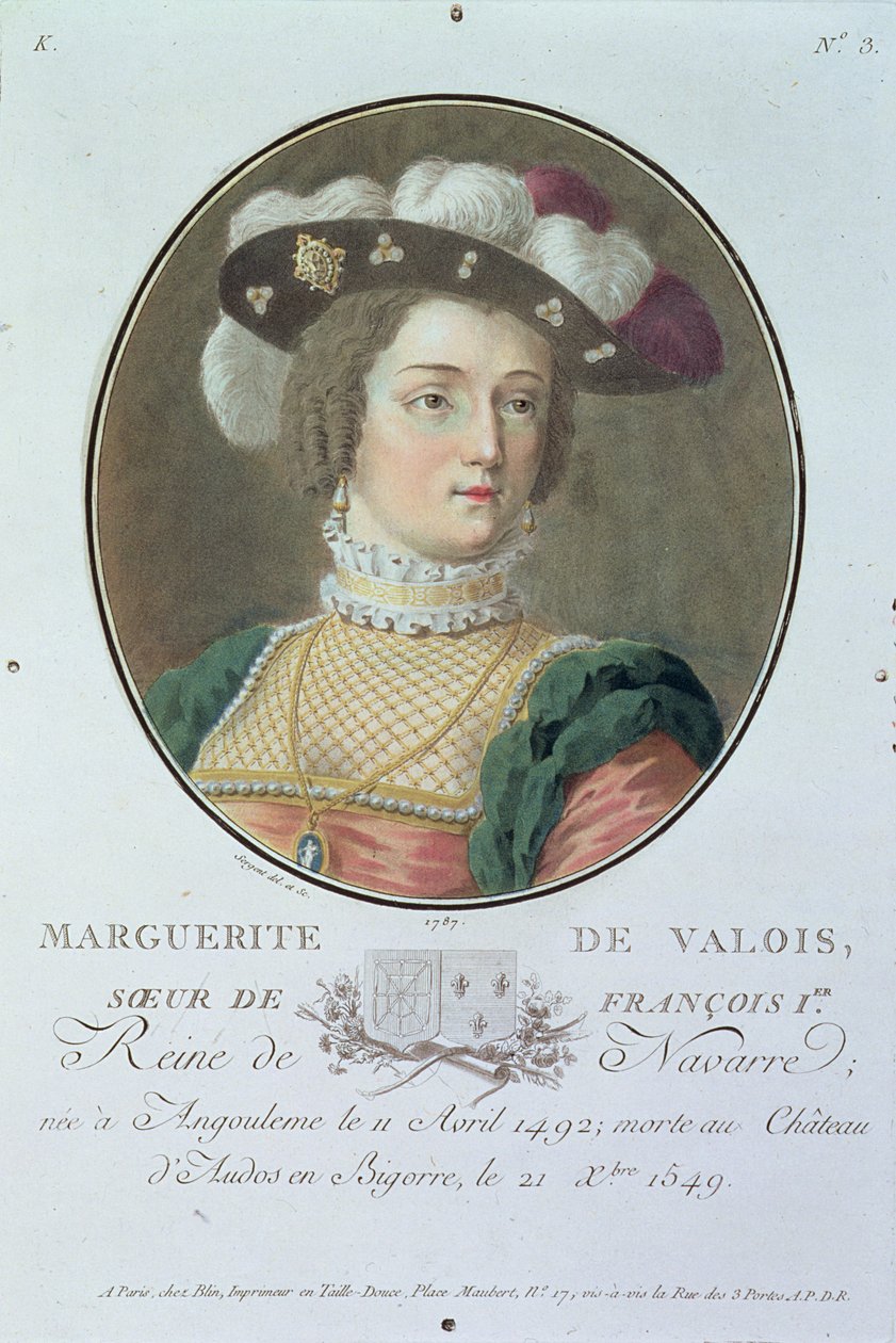 Porträtt av Marguerite de Valois (1492-1549), 1787 av Antoine Louis Francois Sergent Marceau