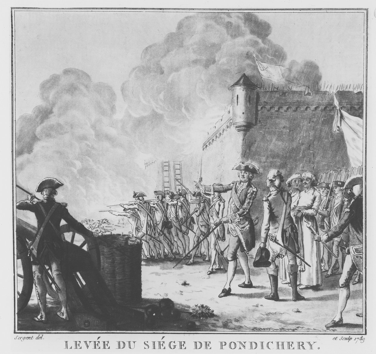 The Raising of the Siege of Pondicherry, 1789 (se även 169735) av Antoine Louis Francois Sergent Marceau