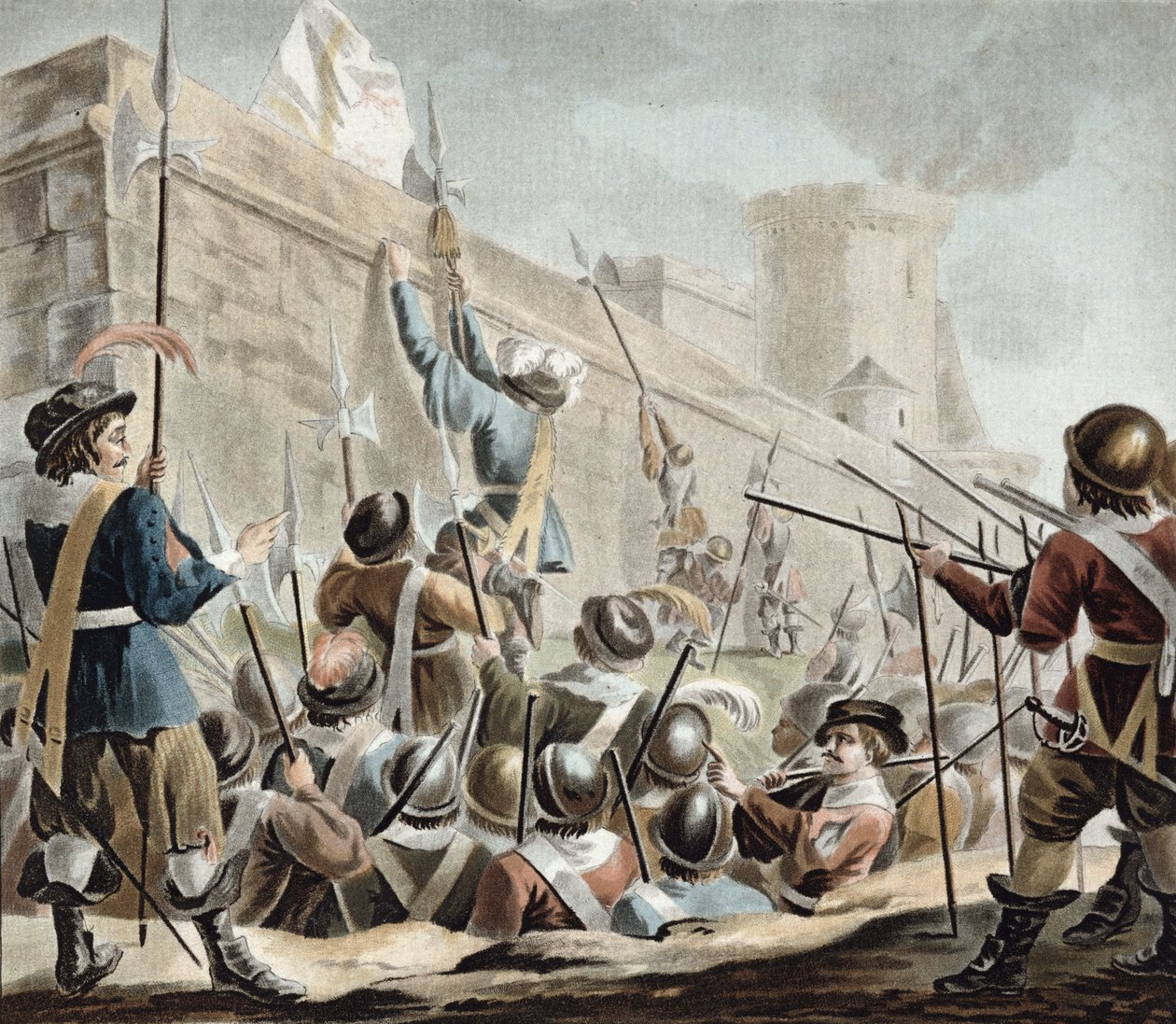 Attack på Boulogne-Sur-Mer, graverad av Jean Baptiste Morret (fl. 1790-1820) 1788 av Antoine Louis Francois Sergent Marceau