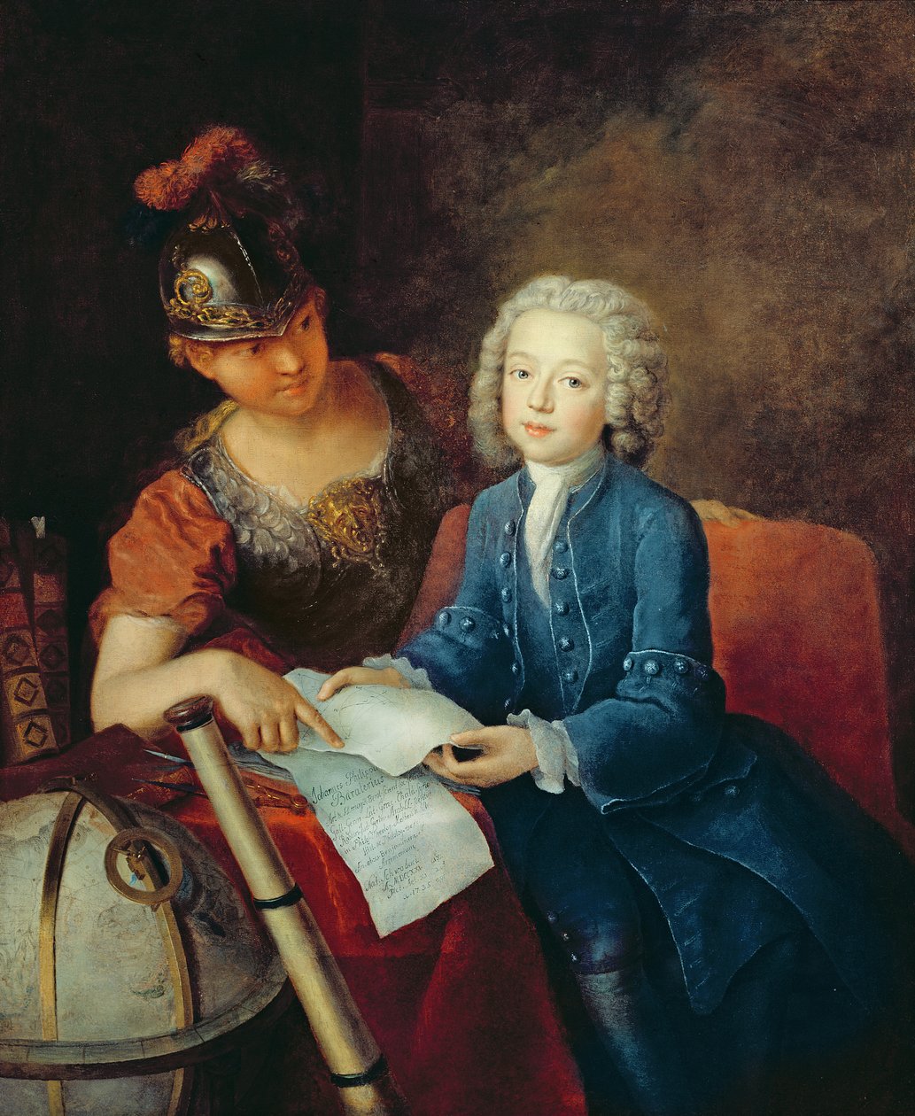 Jean-Philippe Baratier (1721-40) Tuuina atu ia Minerva, 1735 swed av Antoine Pesne