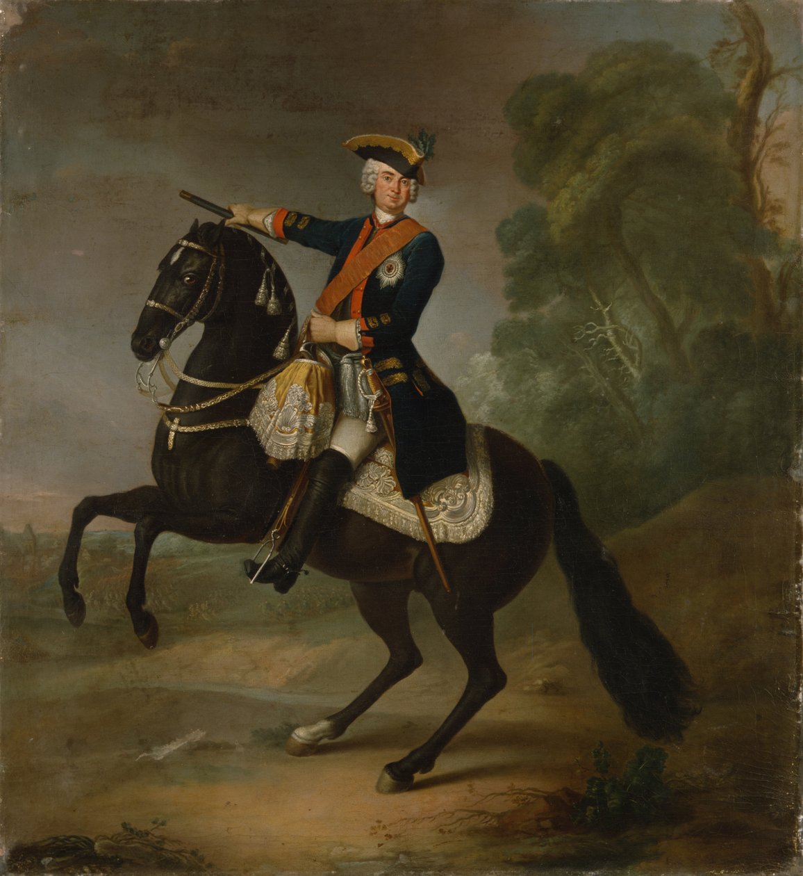 Kurt Christoph Graf von Schwerin till häst, 1750 av Antoine Pesne