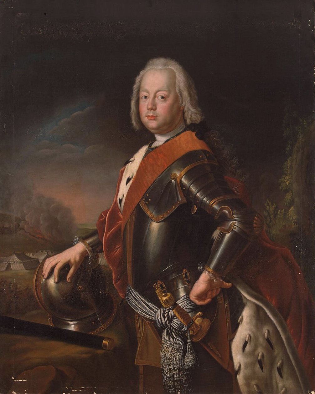 Porträtt av Christian August, Prins av Anhalt-Zerbst, 1725 av Antoine Pesne
