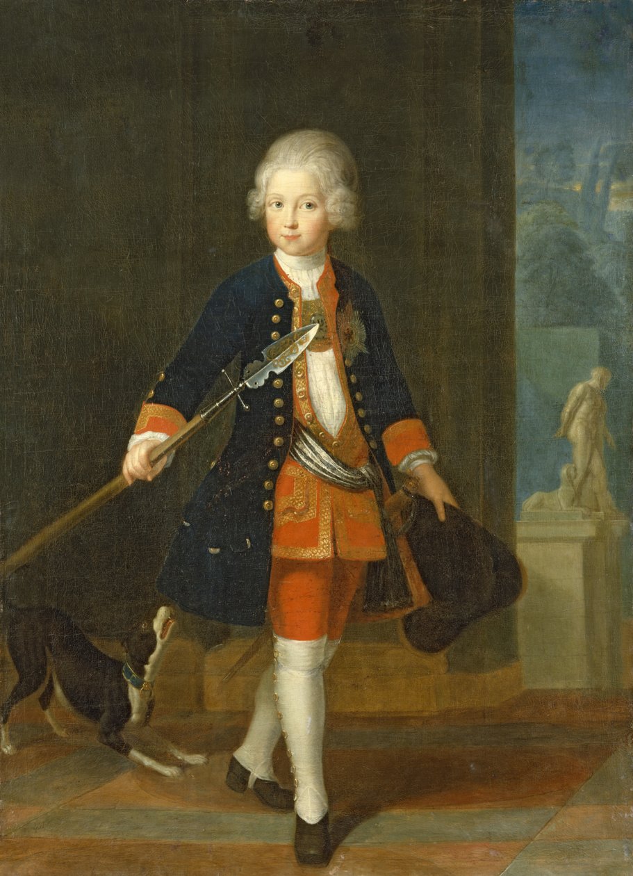 Kronprinsen Fredrik II i hans Corps de Cadets (uniform av Kings Regiment), av Antoine Pesne