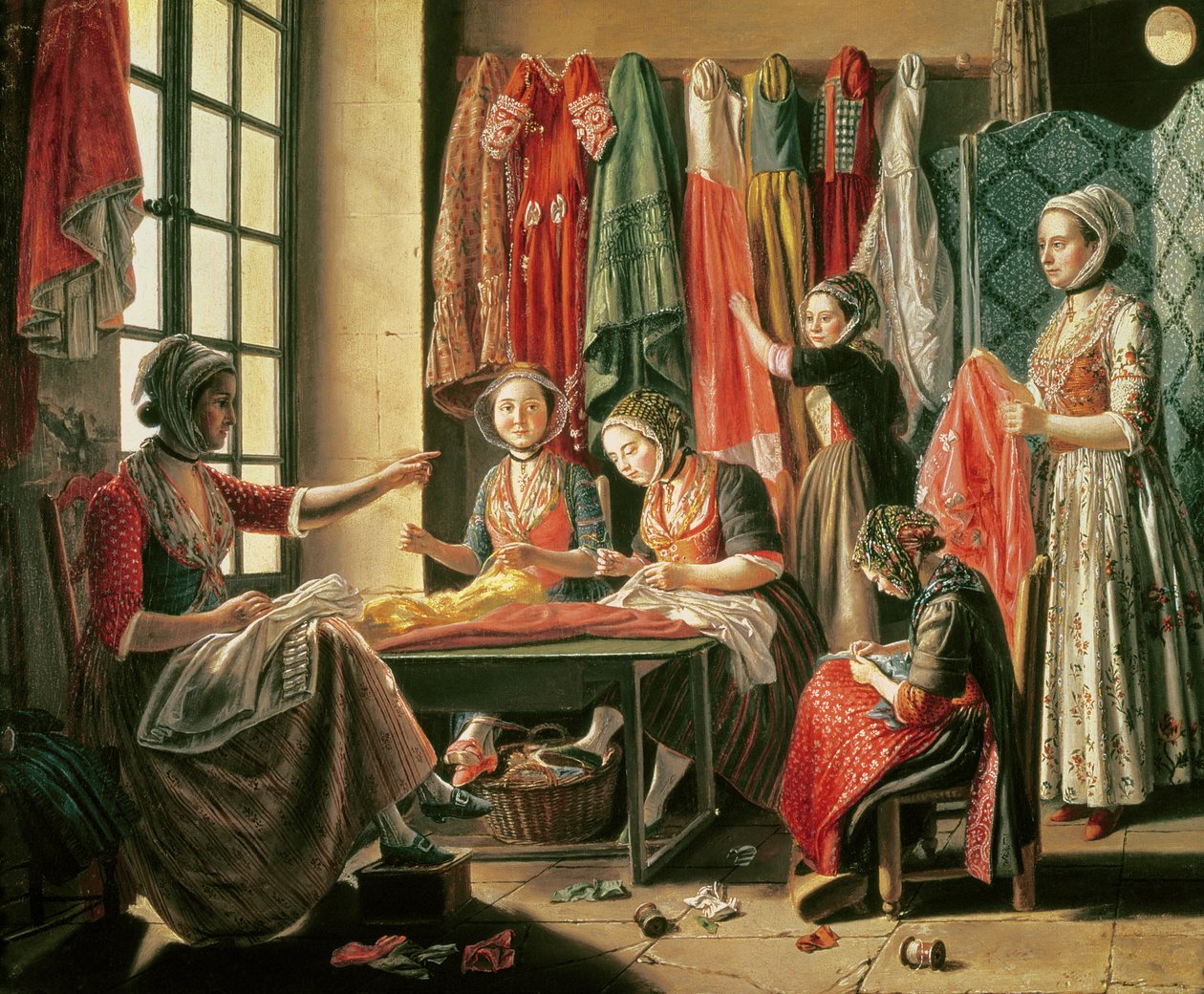 Couturiers verkstad, Arles, 1760 av Antoine Raspal