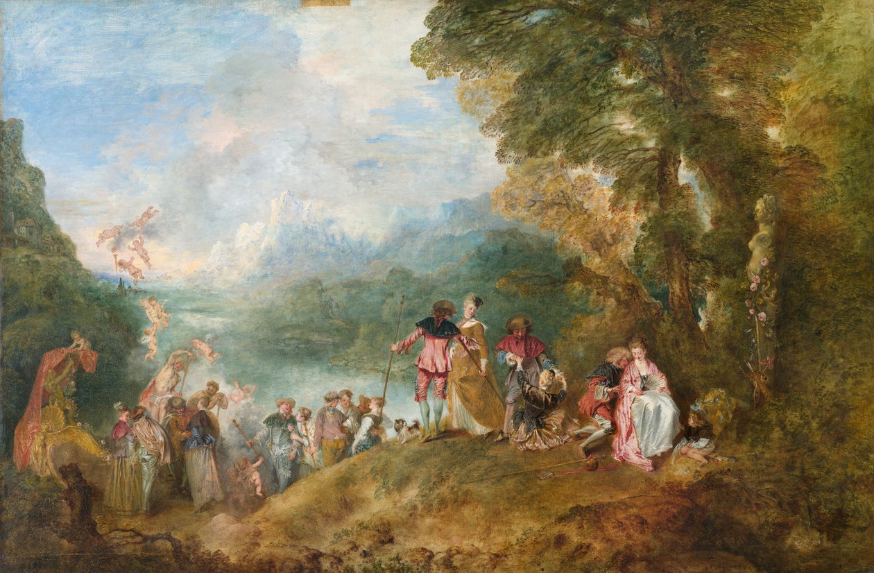 Pilgrimsfärd till Cythera, så kallad The Embarkation for Cythera av Jean Antoine Watteau