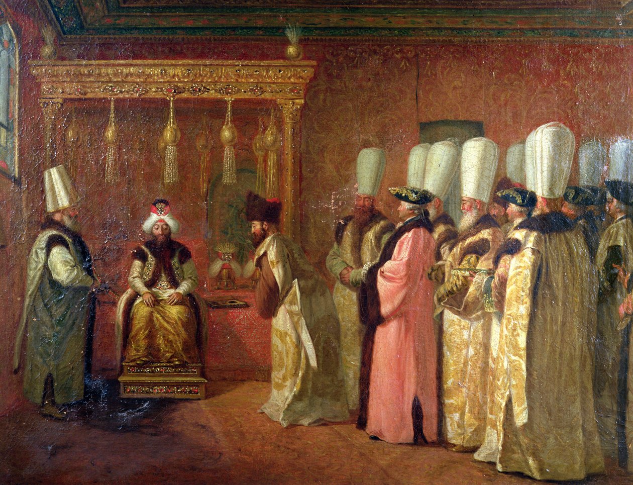 Charles Gravier (1717-87), greve de Vergennes, audiens med sultan Osman III (1699-1757) i Konstantinopel 1755. av Antoine de Favray