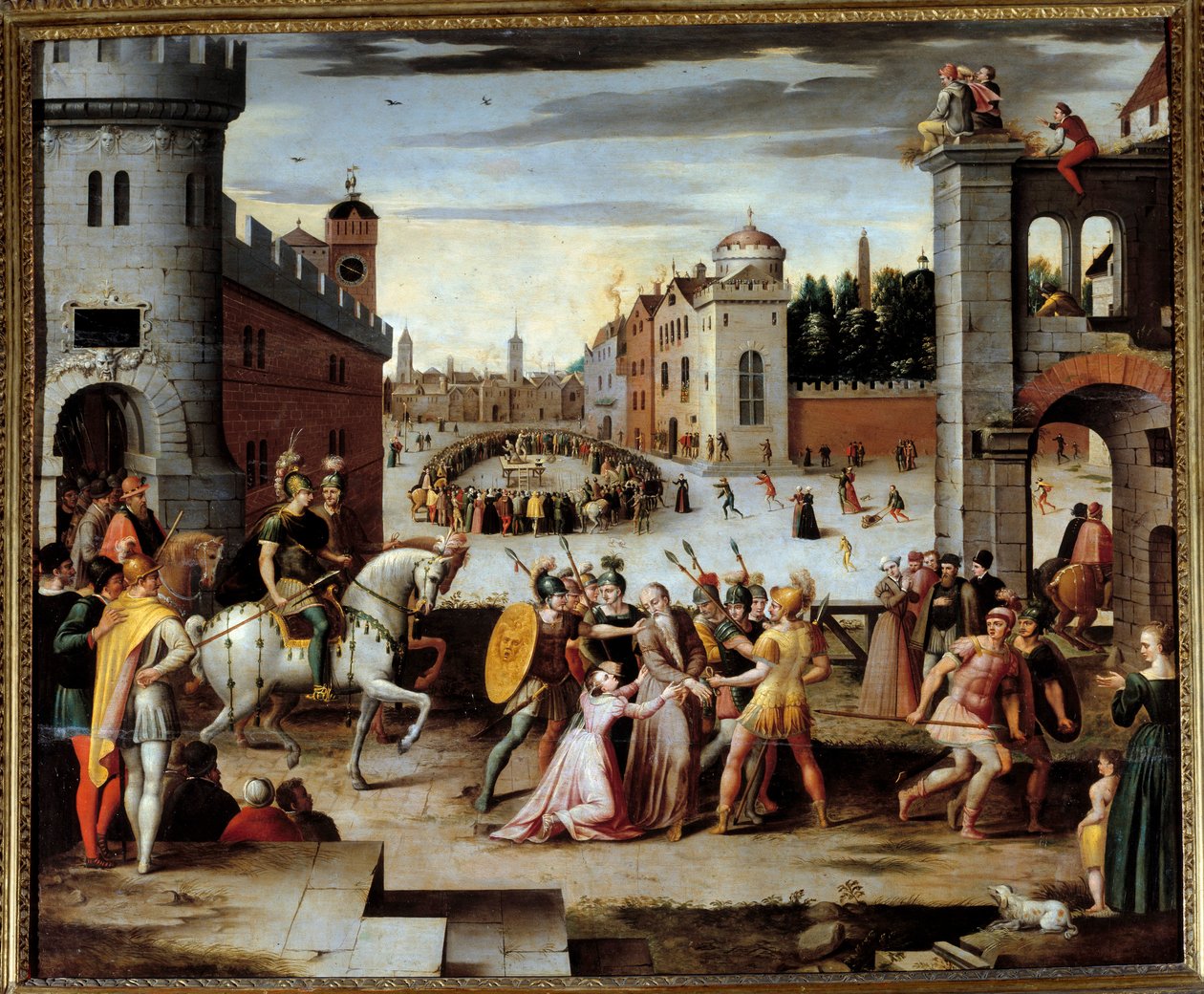 Gripande och tortyr av Thomas More (1478-1535) engelsk filosof och kansler. Kung Henrik VIII krävde prästerna och Thomas More, sedan andra laiker, en ed som erkände kungens andliga överhöghet. More, som vägrade att göra det, fängslades i Tow av Antoine (follower of) Caron