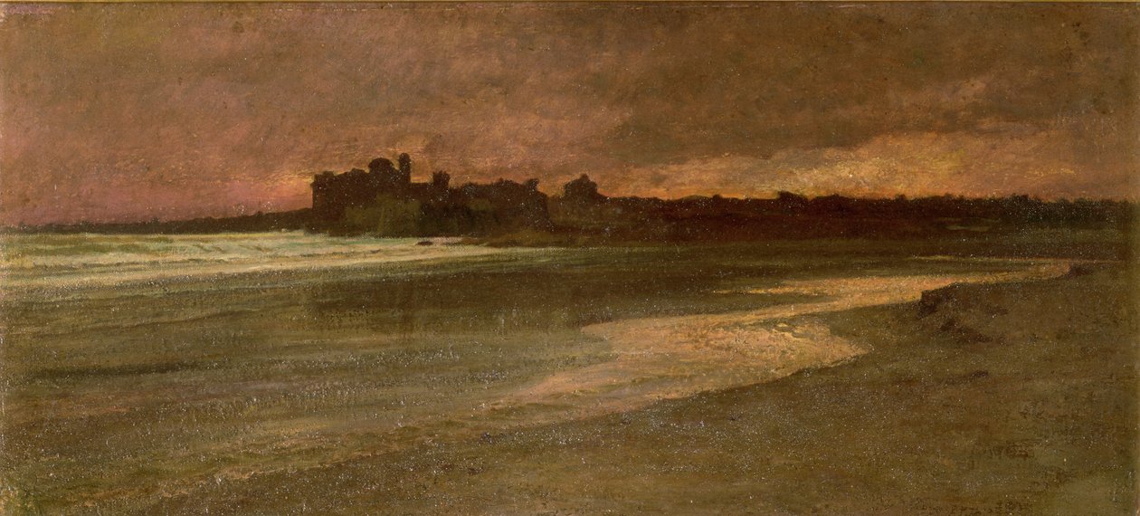 Nettuno, Kväll på stranden av Antoine Auguste Ernest Herbert or Hebert