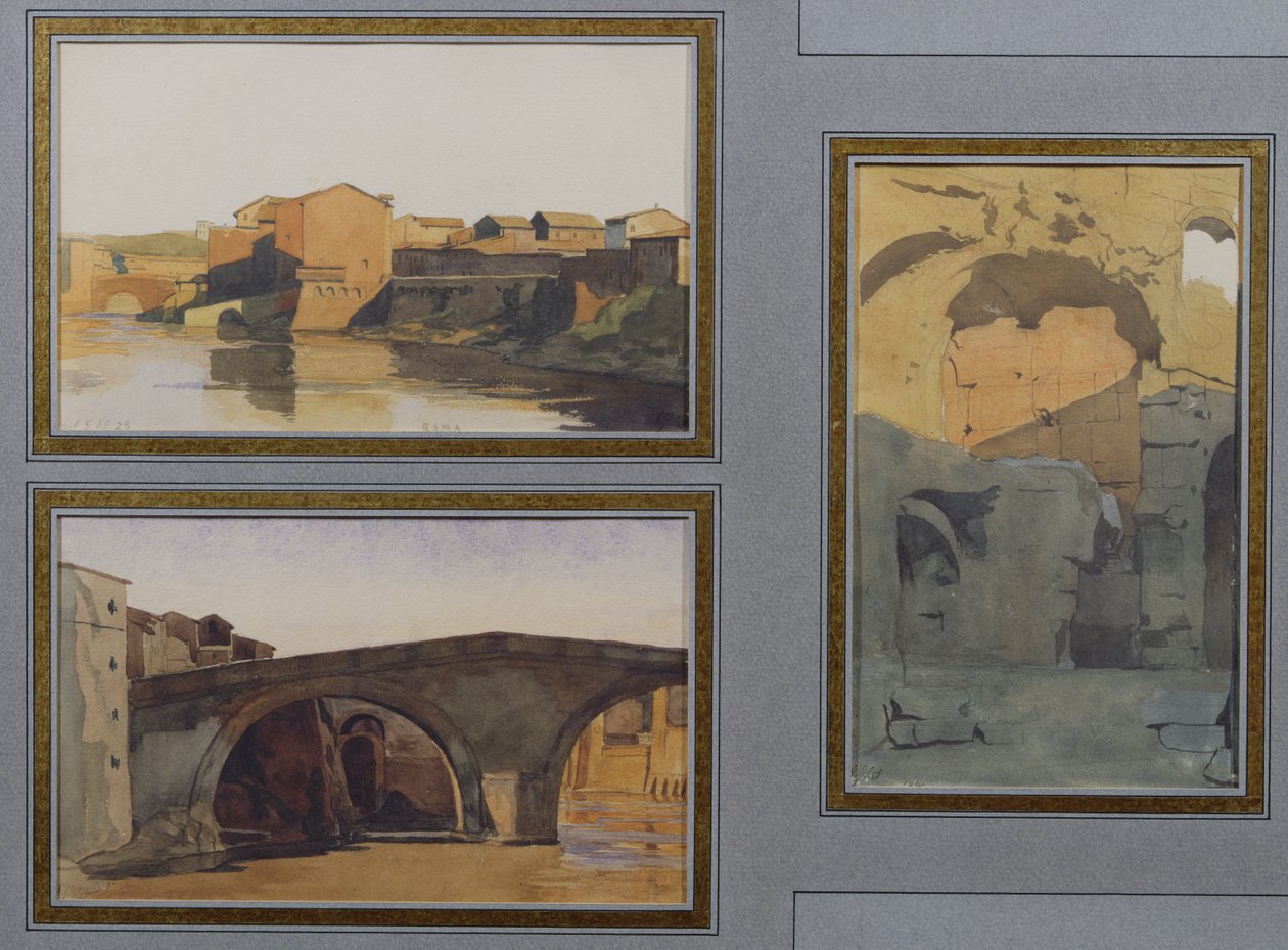 Tibern, Cloaca Maxima och Ponte Rotto av Antoine Auguste Ernest Herbert or Hebert