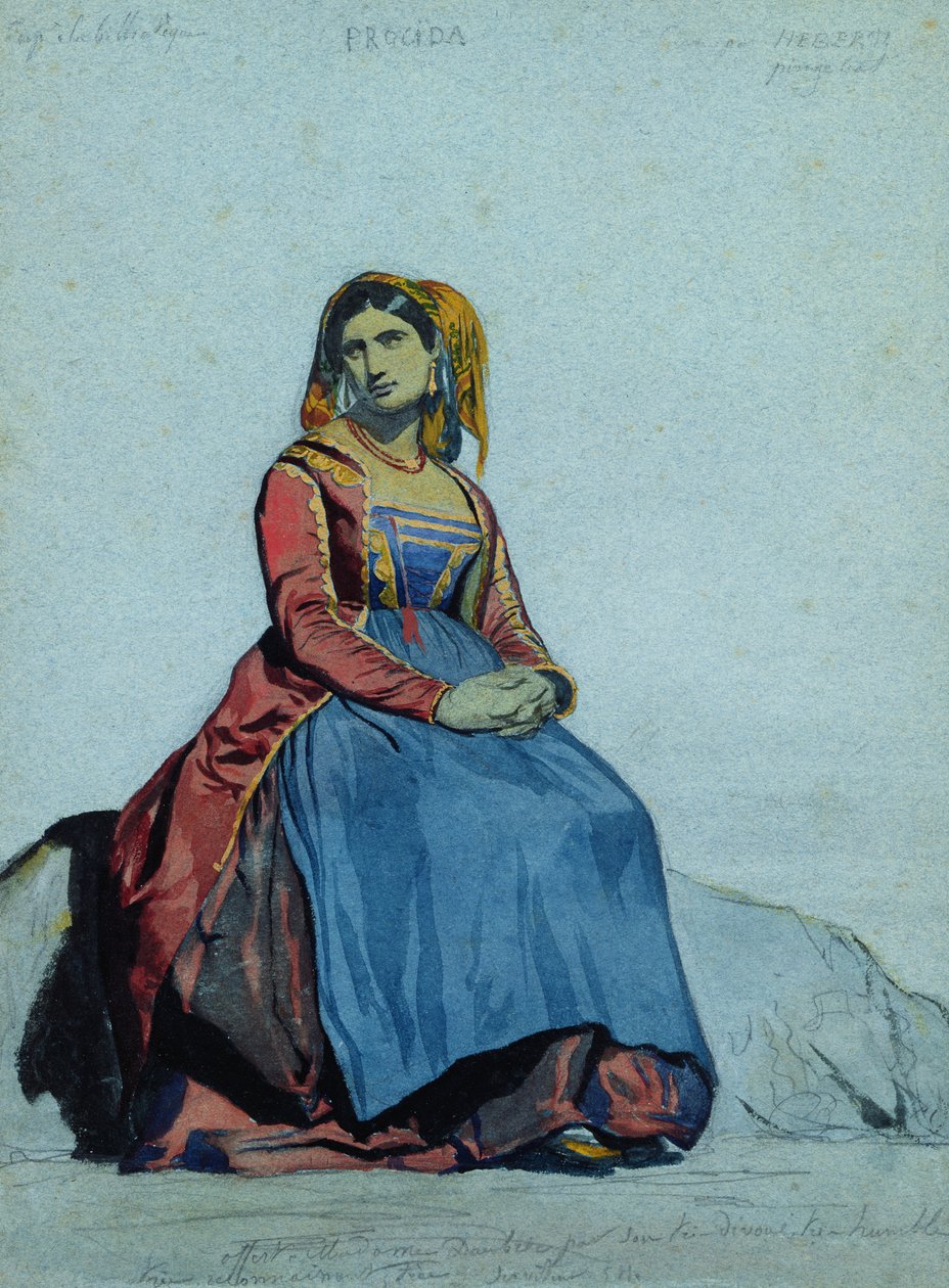 Kvinna från Procida, sittande av Antoine Auguste Ernest Herbert or Hebert