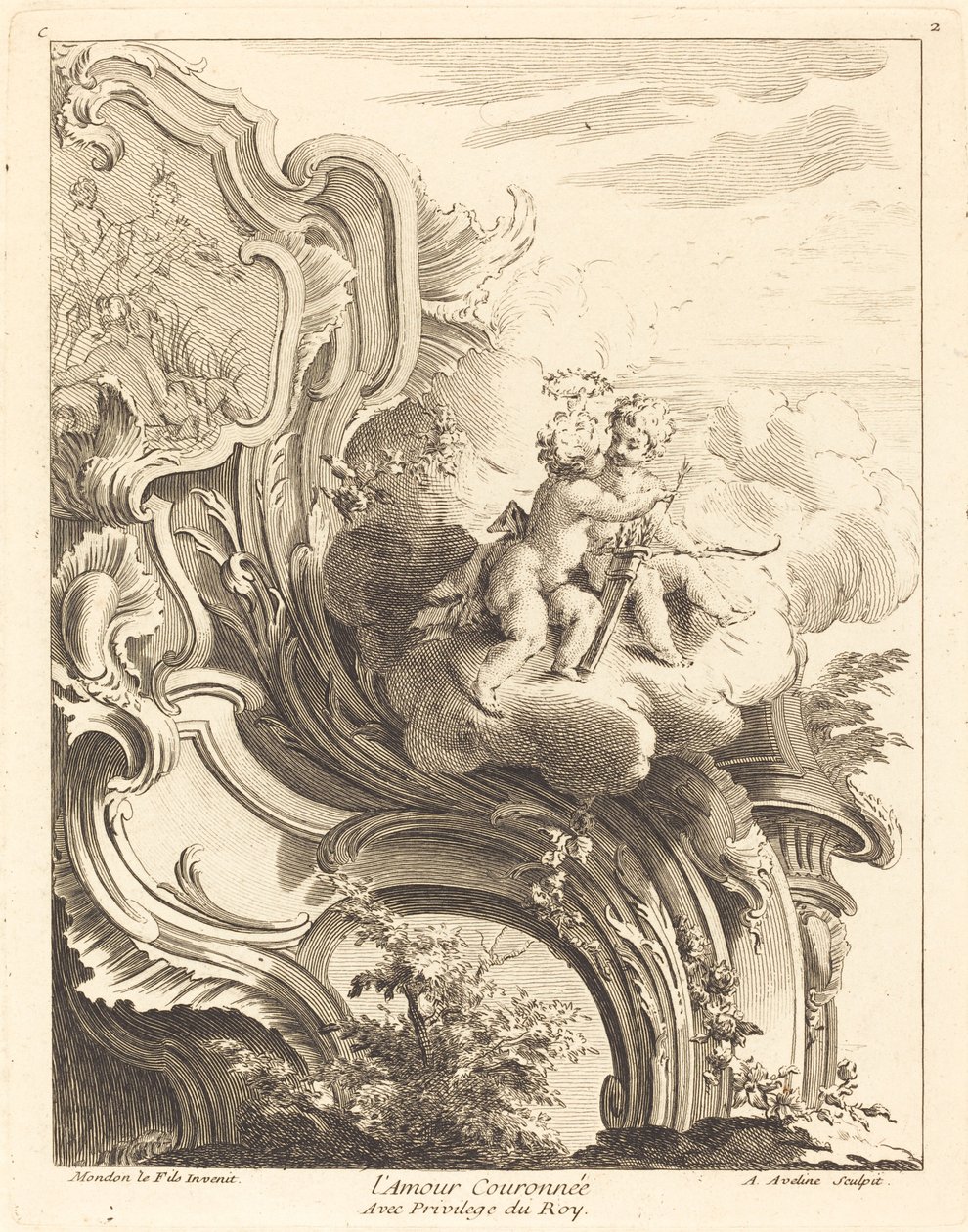 Amor krönt, 1736. av Antoine Aveline