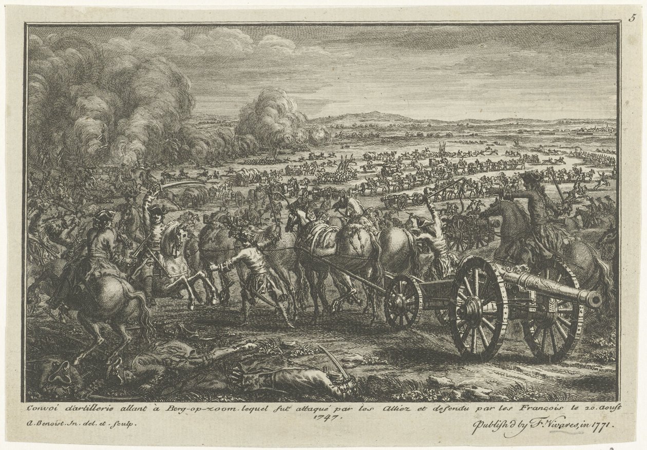 Allierat anfall på en fransk artilleritransport, 1747 Convoi d
