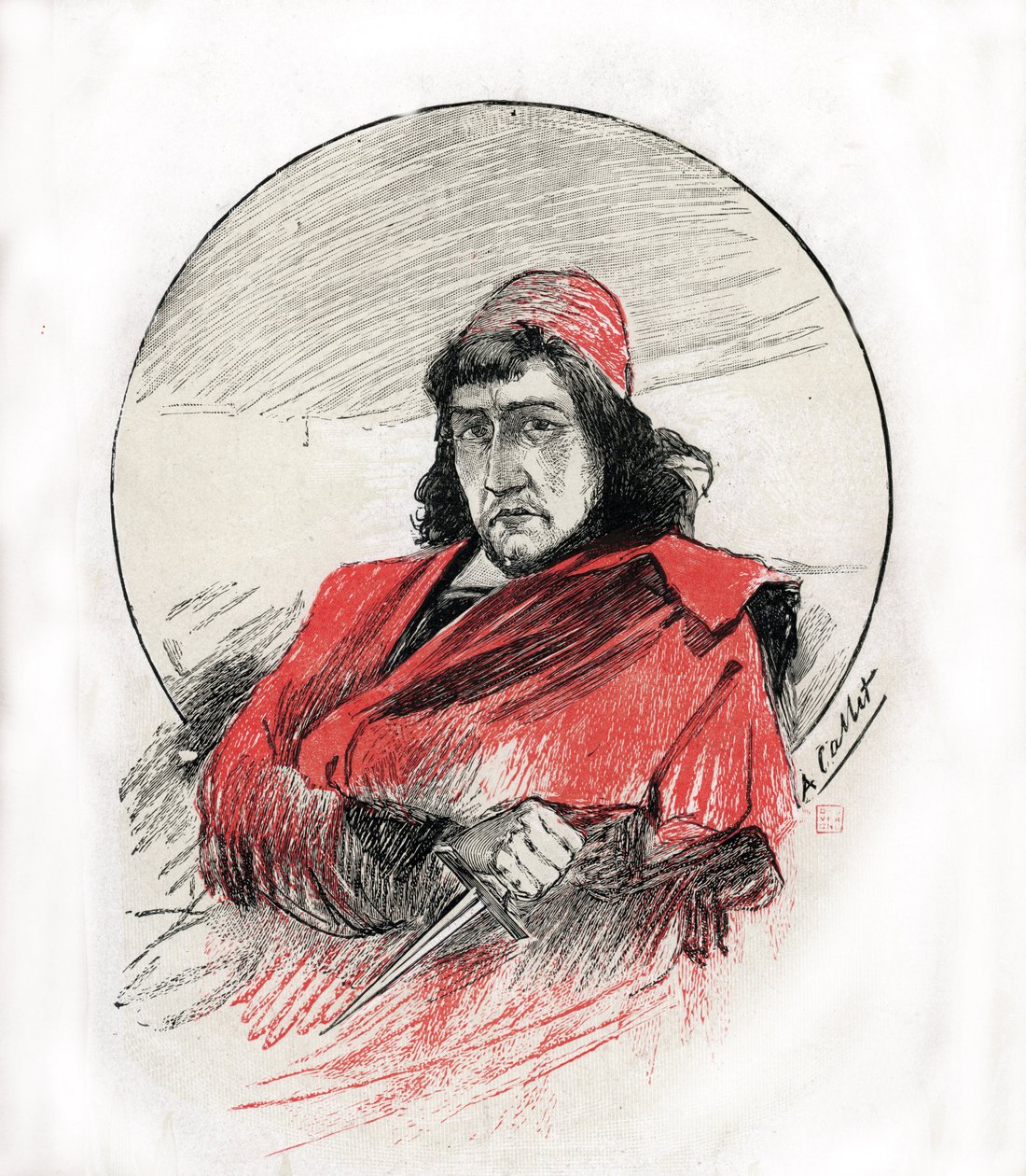 Porträtt av Cesare Borgia (Cesar Borgia av Antoine Calbet