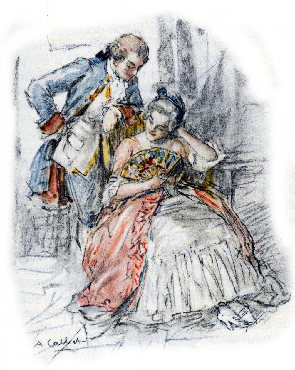 Werther hovmästare Mademoiselle de B att glömma Charlotte av Antoine Calbet