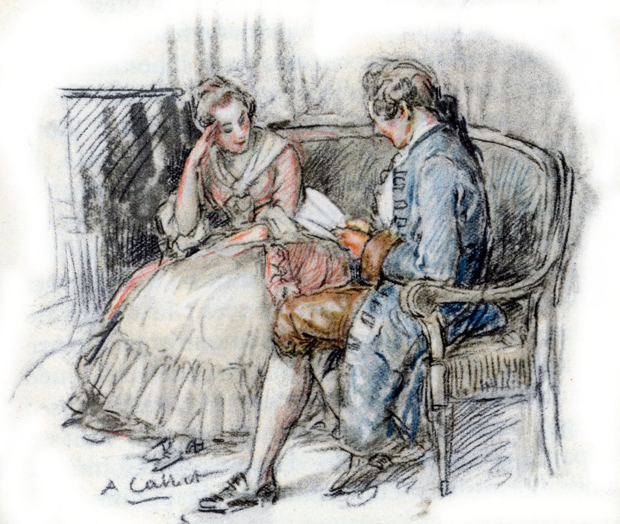 Werther läser en Charlotte ( av Antoine Calbet