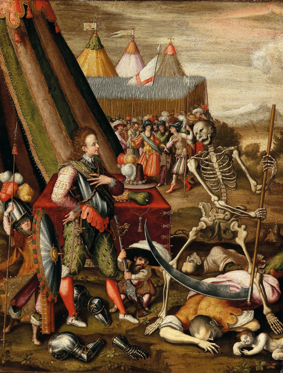 Prinsens dialog med döden. Allegori över krigets fasor, 1540-talet. av Antoine Caron