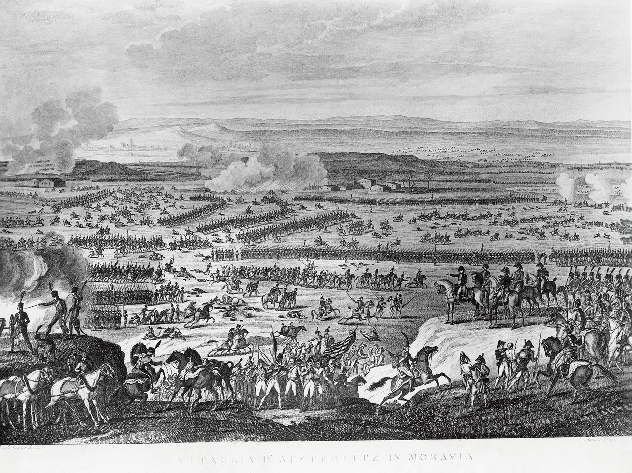 Motstående sidor under slaget vid Austerlitz, 2 december av Antoine Charles Horace Vernet
