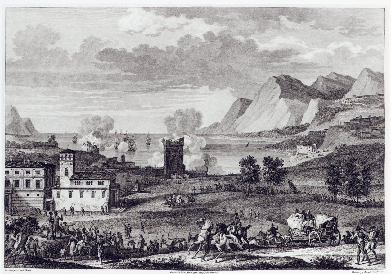 Befrielsen av Korsika, 20 oktober 1796, graverad av Jean Duplessi-Bertaux (1747-1819) av Antoine Charles Horace Vernet