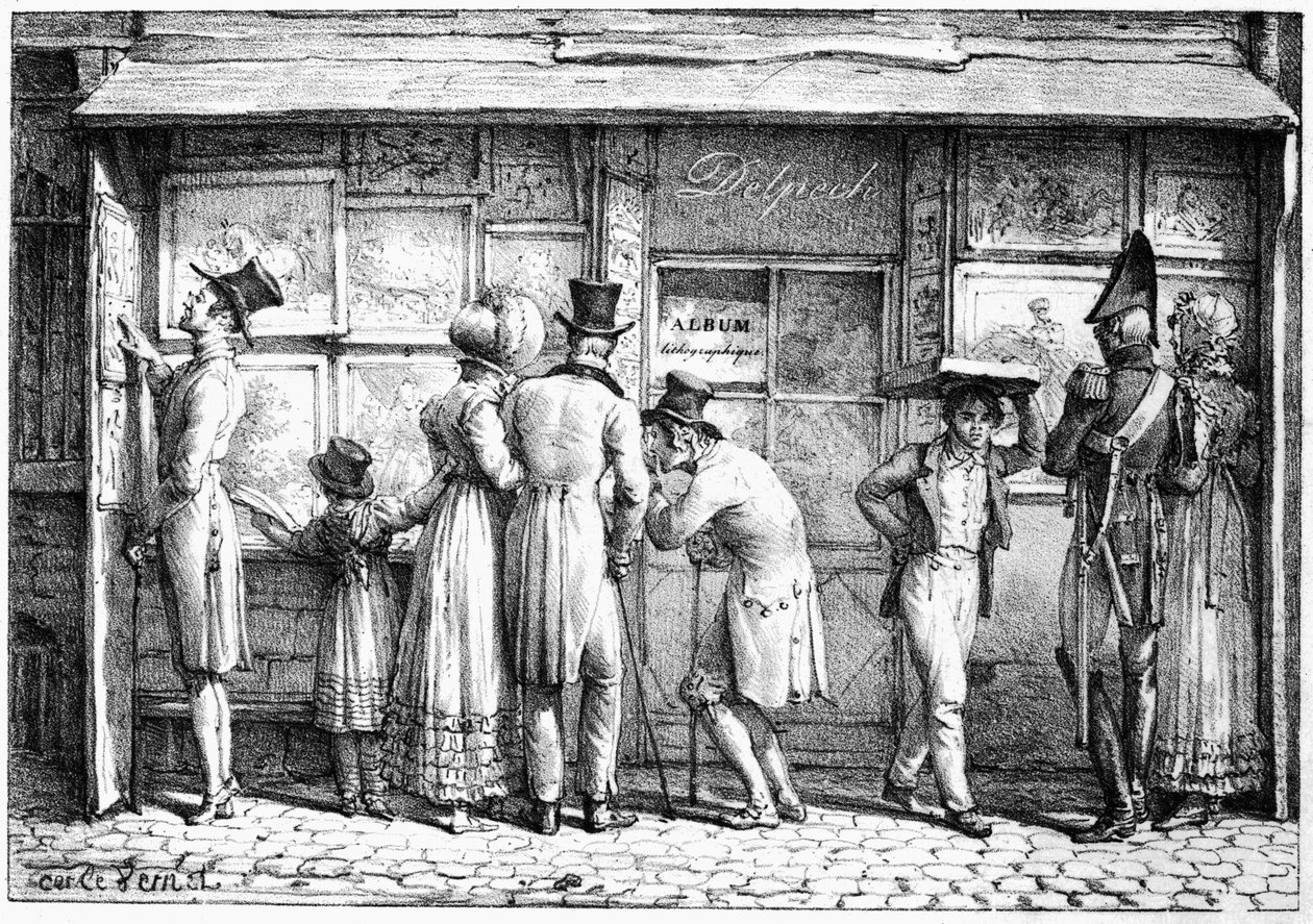 Delpechs litografiska tryckeri, c.1818 av Antoine Charles Horace Vernet
