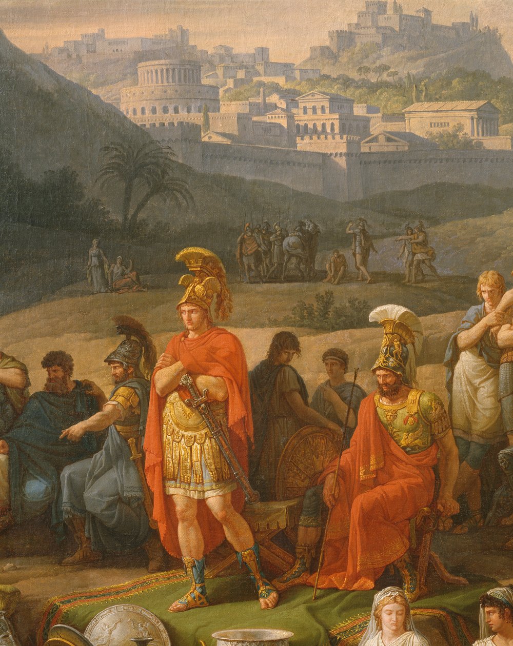 Begravningslekar för Patroklos, detalj av grekiska hjältar, ca 1790 olja på duk se även 346198 av Antoine Charles Horace Vernet