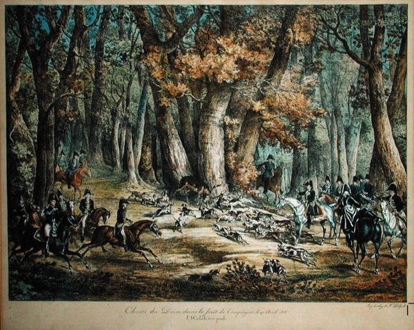 Jaga rådjur i skogen i Compiegne, 27 april 1818 av Antoine Charles Horace Vernet