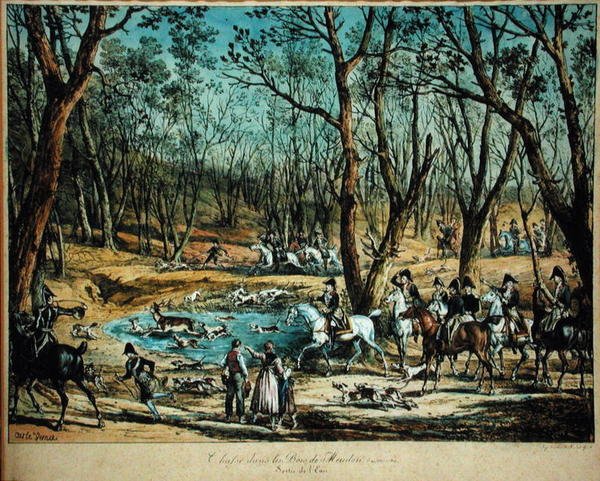Jakt i skogen vid Meudon, 29 mars 1819 av Antoine Charles Horace Vernet