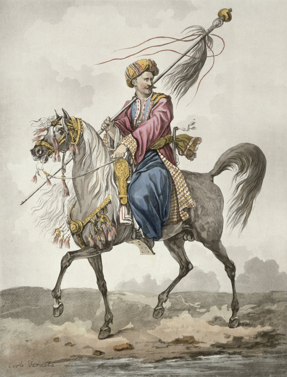 Mameluck fanbärare av Antoine Charles Horace Vernet