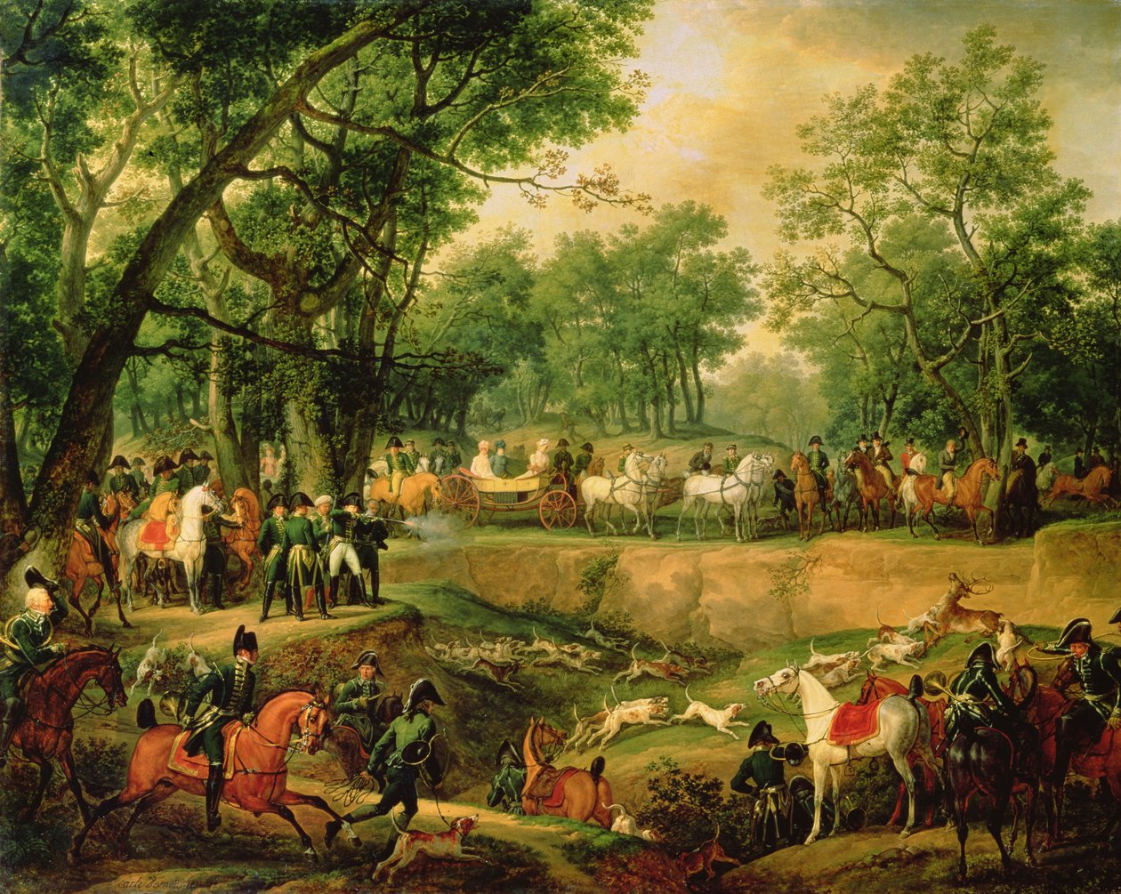 Napoleon kwenye uwindaji katika Msitu wa Compiegne, 1811 swed av Antoine Charles Horace Vernet