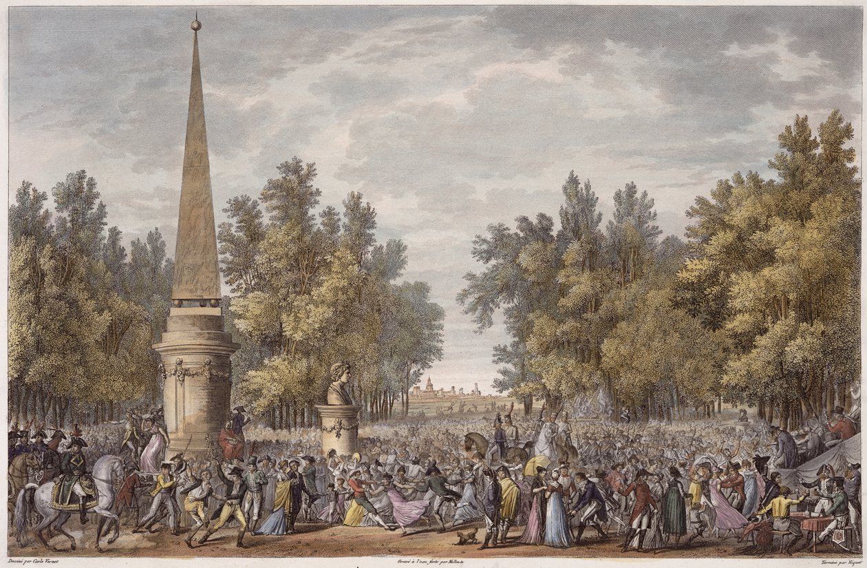 Vergilius fest i Mantua, 24 Vendemiaire, år 6 (oktober 1797) graverad av Georges Malbeste (1754-1843) (akvatint) av Antoine Charles Horace Vernet