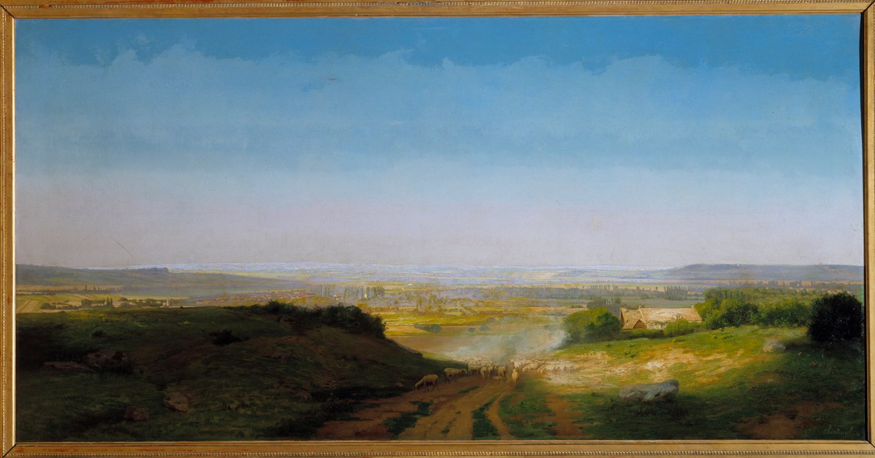 Rymdmålning av Antoine Chintreuil (1814-1873) 1869 sön. 1,02x2,02m. av Antoine Chintreuil