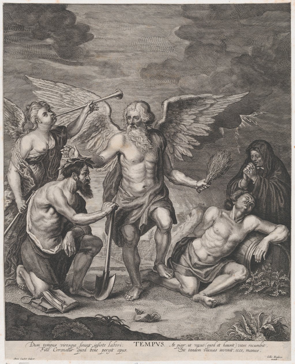 Tiden kröner Sysselsättning och straff Sysselsättning, ca. 1650-77. av Antoine Couchet