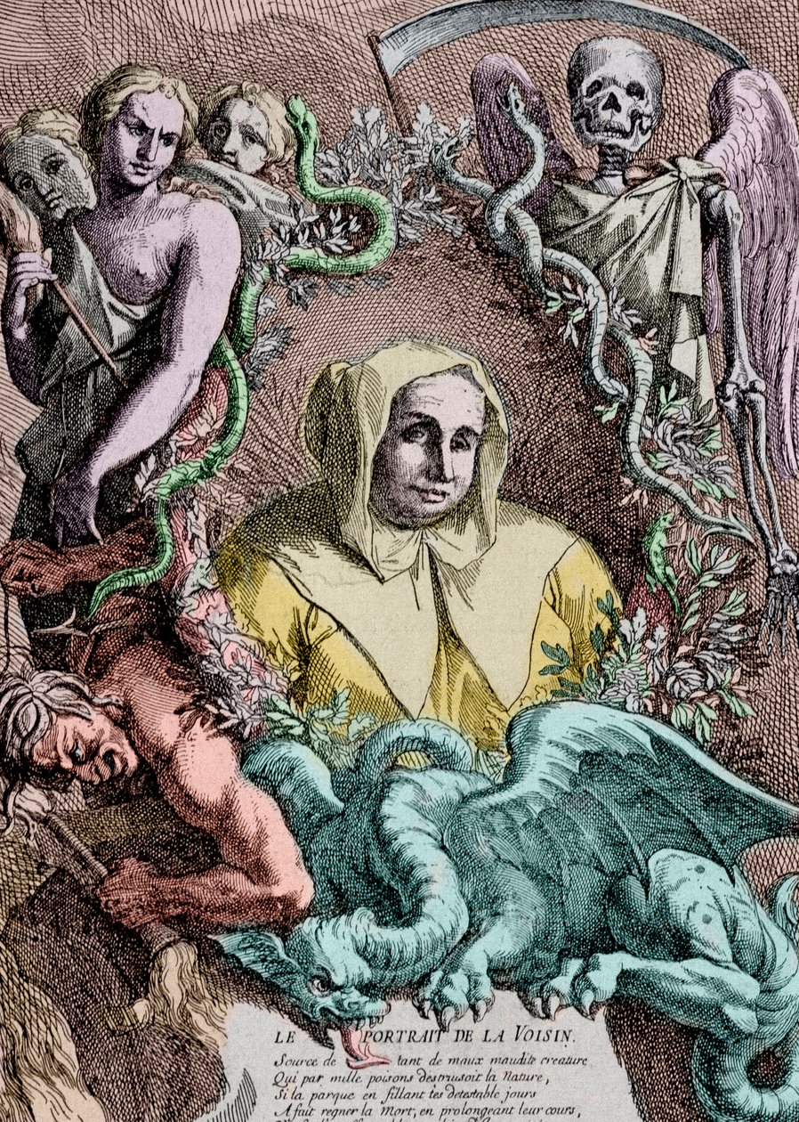 Porträtt av Catherine Deshayes, av A. Coypel (gravyr) av Antoine Coypel