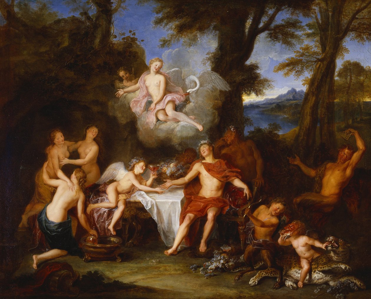 The Alliance of Bacchus and Cupid, c.1702 (olja på duk) av Antoine Coypel
