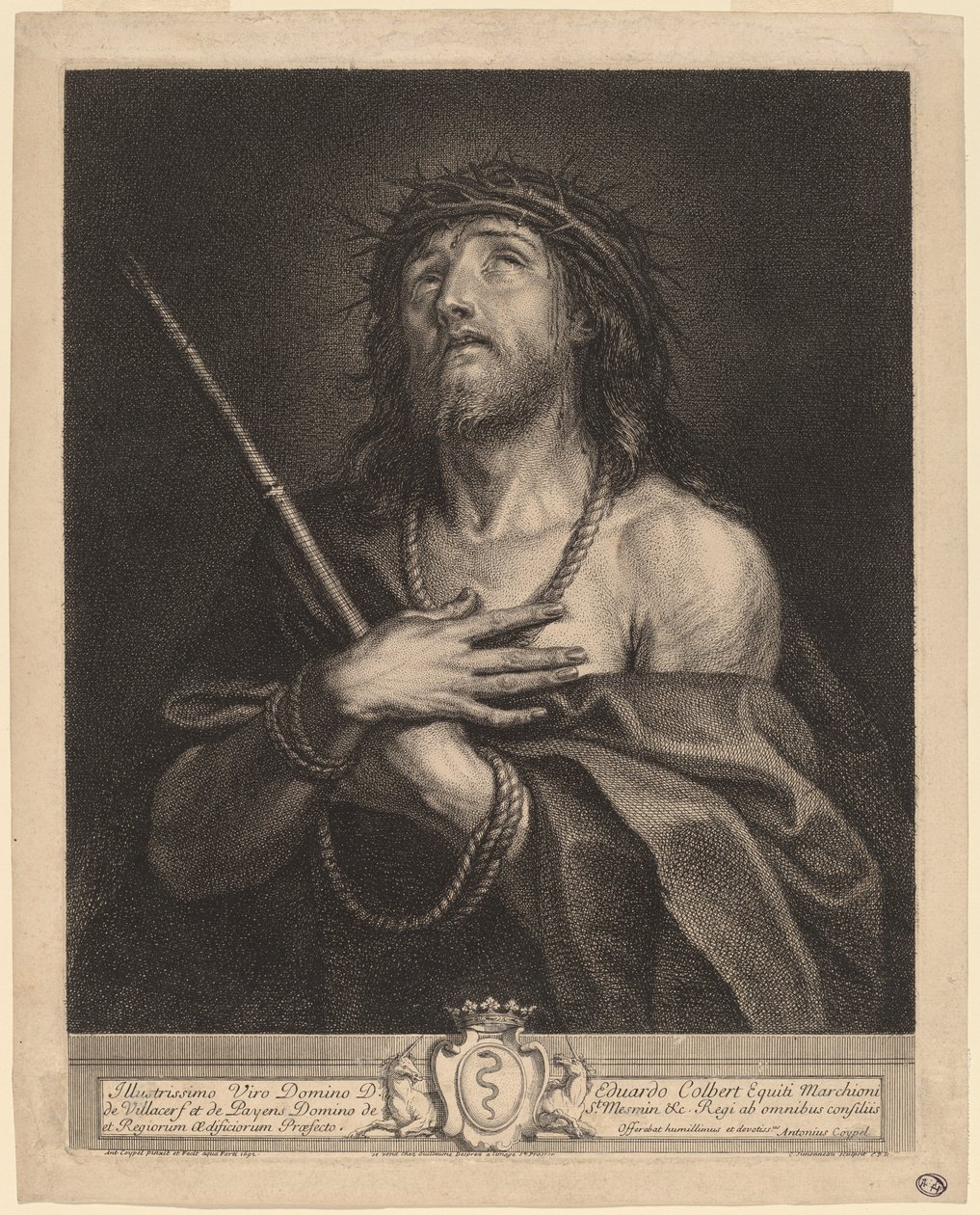 Kristus som man av sorger av Antoine Coypel, finished in engraving by Charles Simonneau