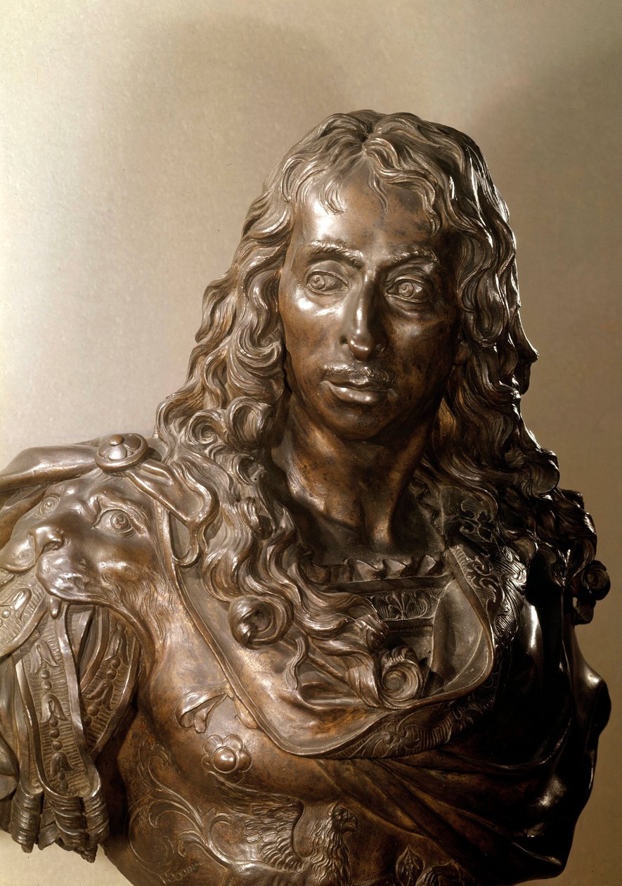 Byst i brons av Ludvig II av Bourbon, Prince of Conde känd som Grand Conde (1621-1686) (Bourbon-Conde). Skulptur av Antoine Coysevox (1640-1720) 1600-talet. av Antoine Coysevox