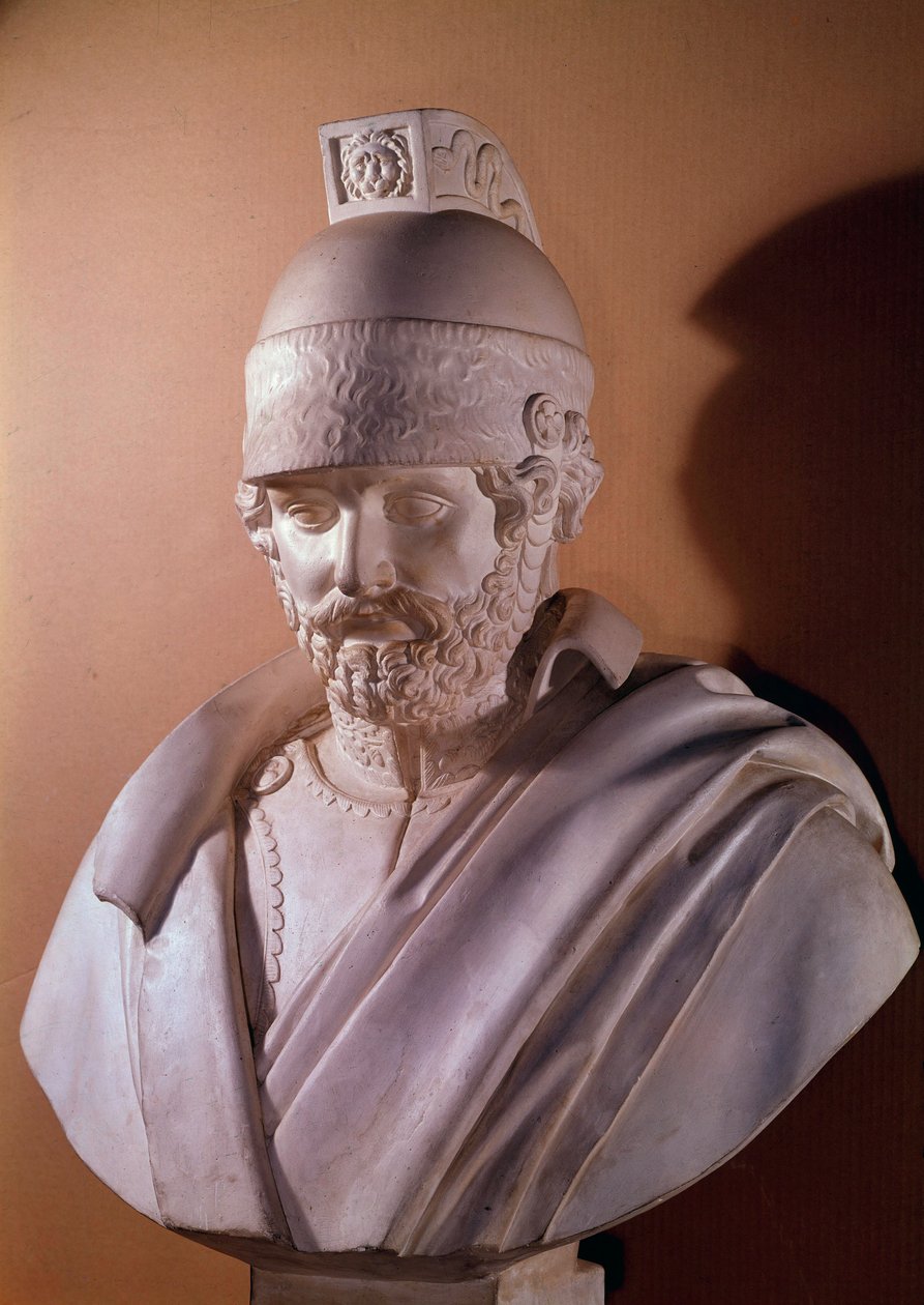 Porträtt av Jacques Christophe Coquille sa General Dugommier (1736-1794)”” Skulptur av Antoine Denis Chaudet (1763-1810) Sön. 0,90 m Versailles, slottsmuseum av Antoine Denis Chaudet